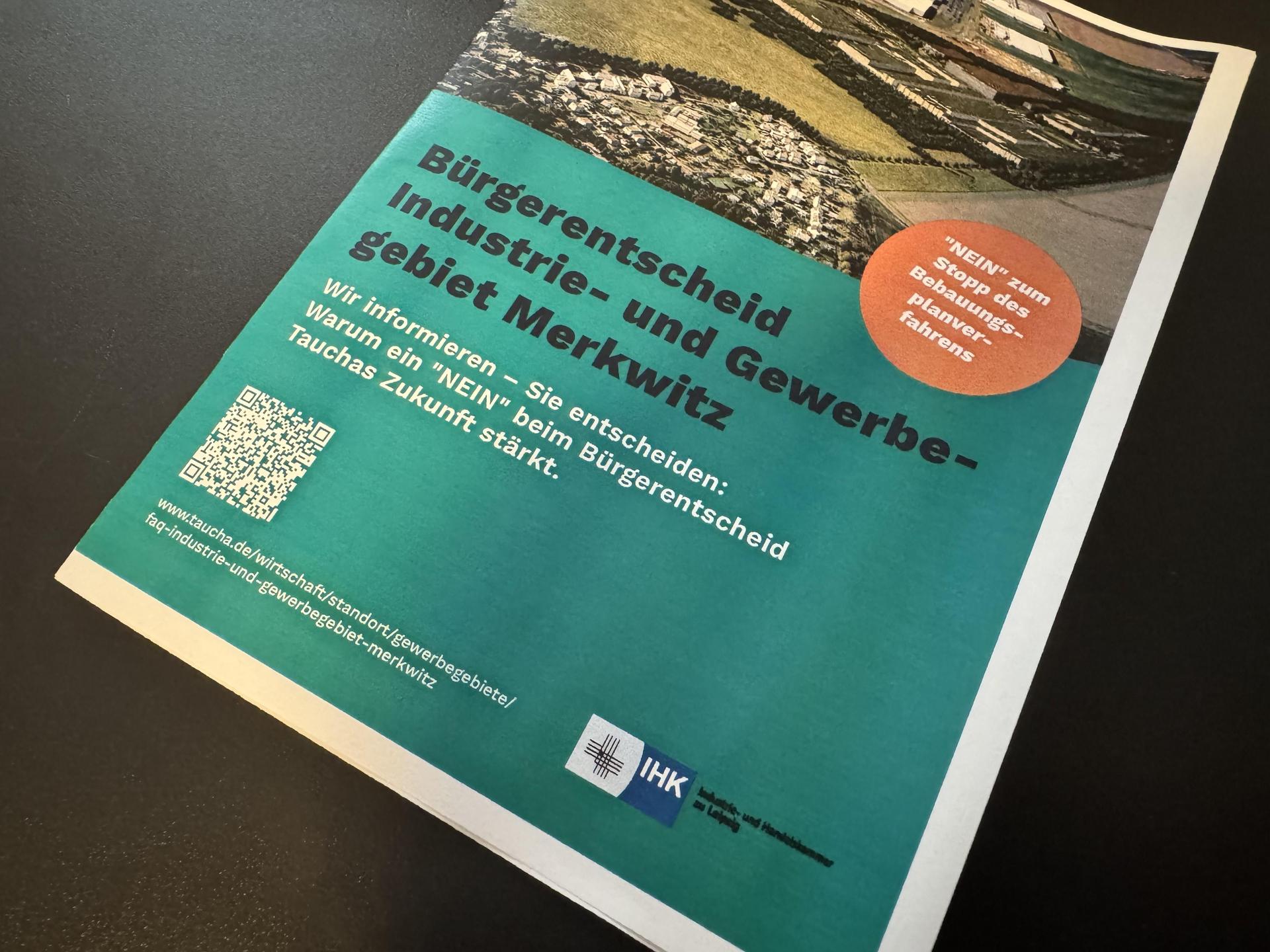Mit einem Schreiben und einem Flyer hat sich die IHK zu Leipzig an ihre Mitgliedsunternehmen in Taucha gewandt und ein klares „Nein” beim Bürgerentscheid empfohlen. (Foto: Daniel Große)
