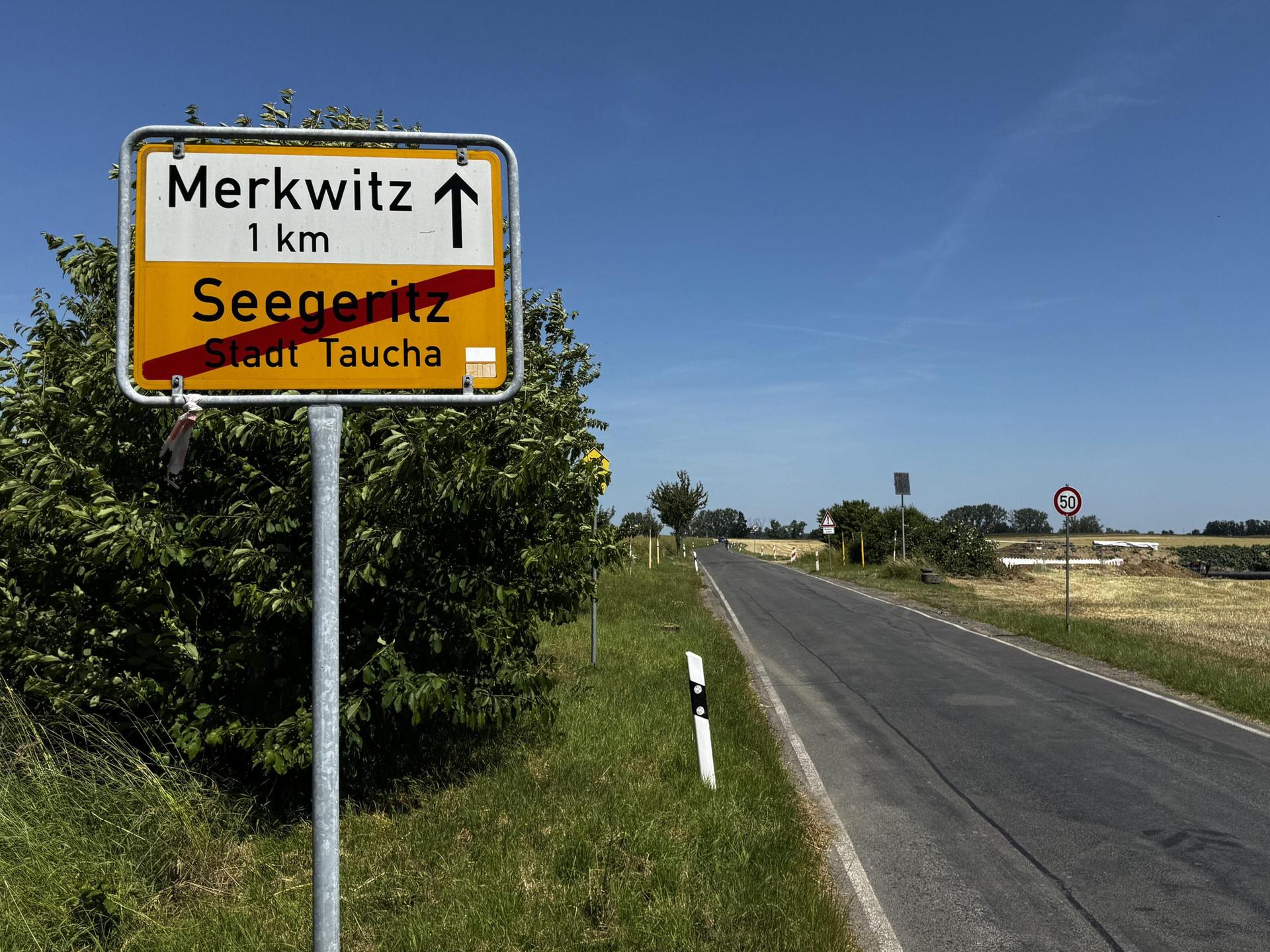 Die Straße zwischen Seegeritz und Merkwitz wird ab 28. Juni wegen Bauarbeiten voll gesperrt. (Foto: Daniel Große)