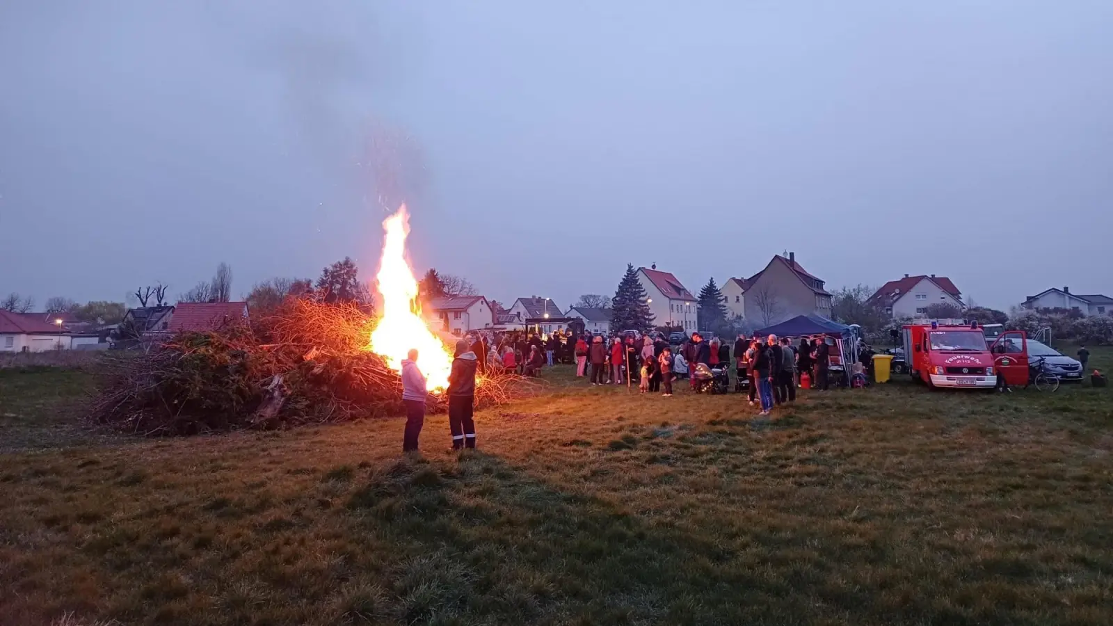 Auch zum Osterfeuer wurde in diesem Jahr geladen. (Foto: Freiwillige Feuerwehr Klitschmar)