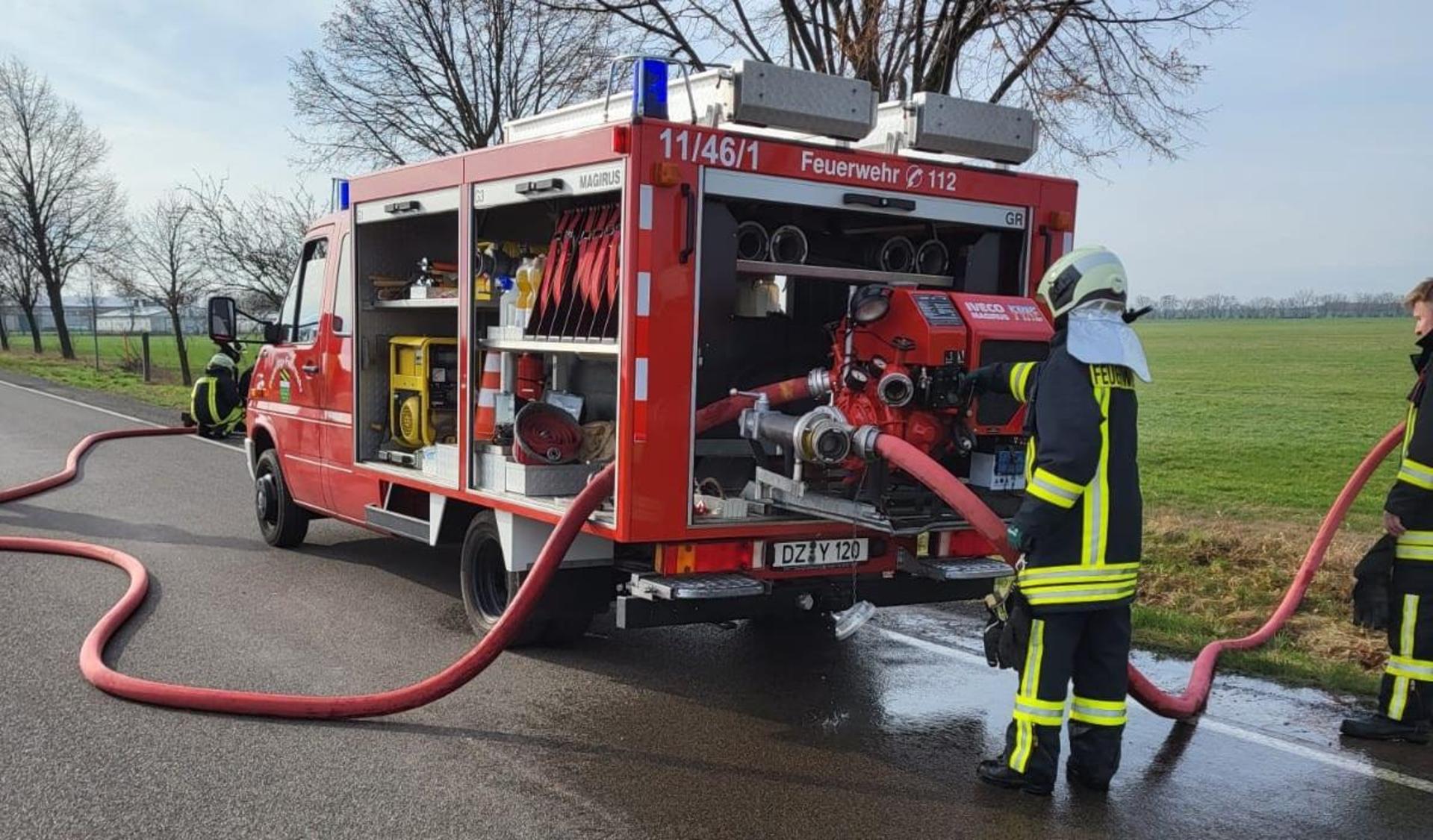 Die Feuerwehr Klitschmar bei einer Übung (Foto: Freiwillige Feuerwehr Klitschmar)