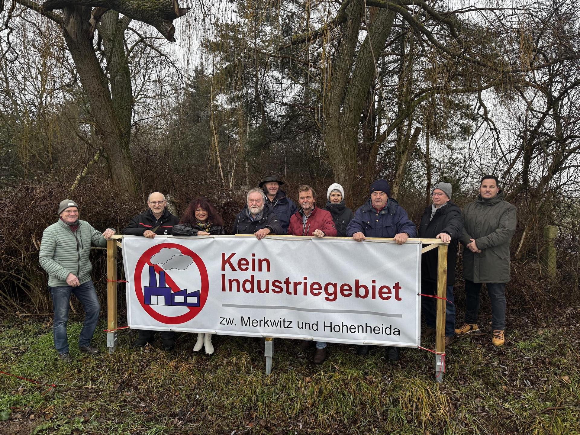 Merkwitzer Bürger wenden sich gegen die Vergrößerung des Industrieparks Nord. (Foto: Daniel Große)