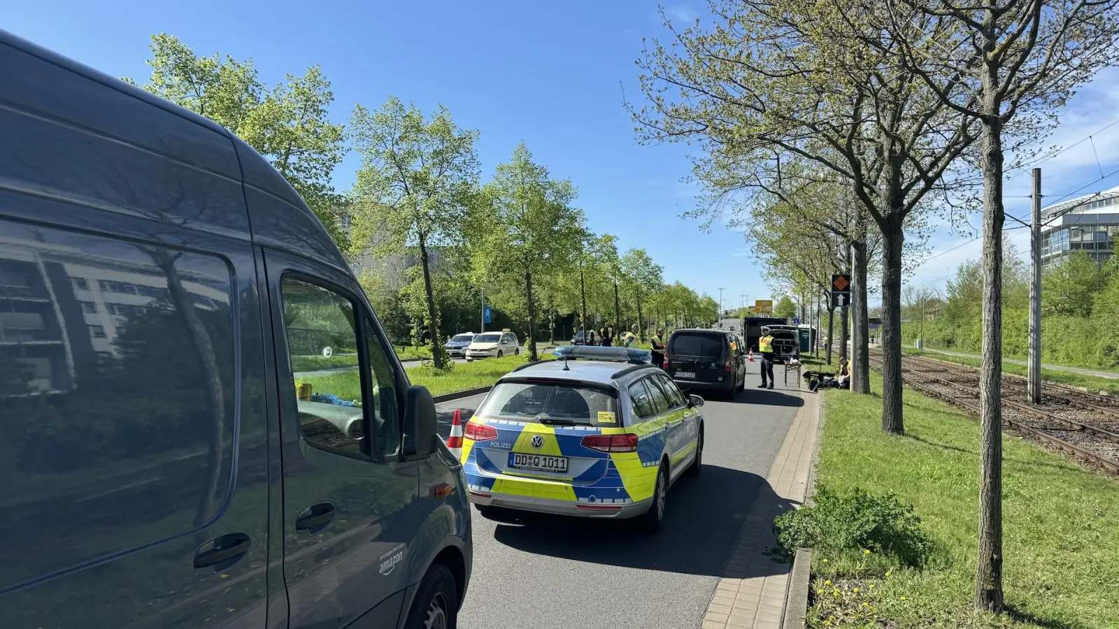Drogenkontrolle auf der Torgauer Straße (Foto: Daniel Große)