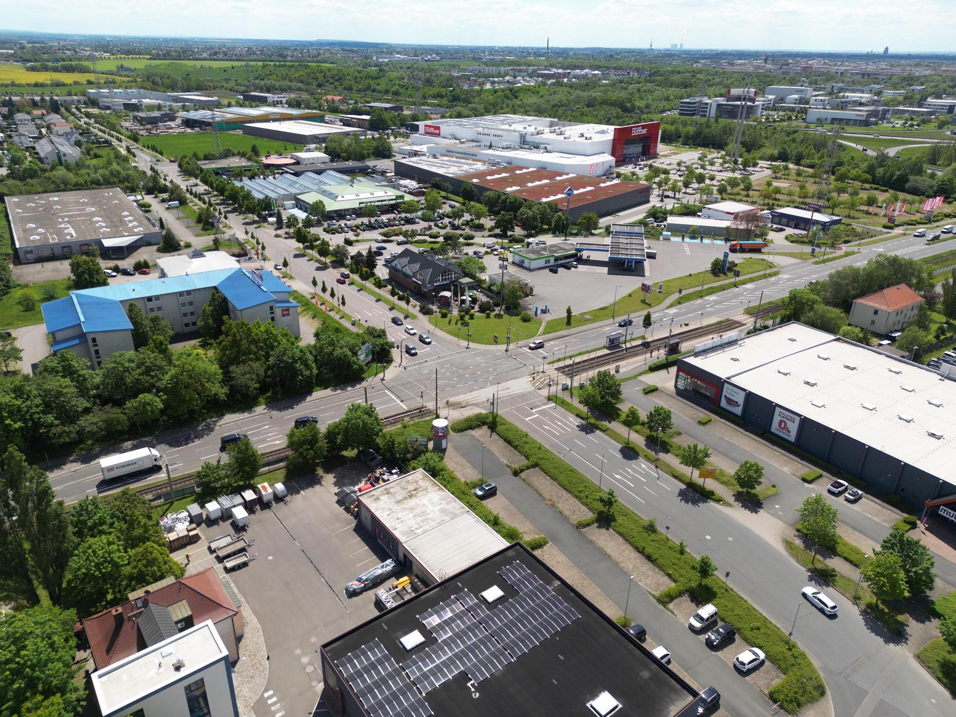 Der Kreuzungsbereich B 87 / Otto-Schmidt-Straße / Gießereistraße wird im Sommer saniert. (Foto: Daniel Große)