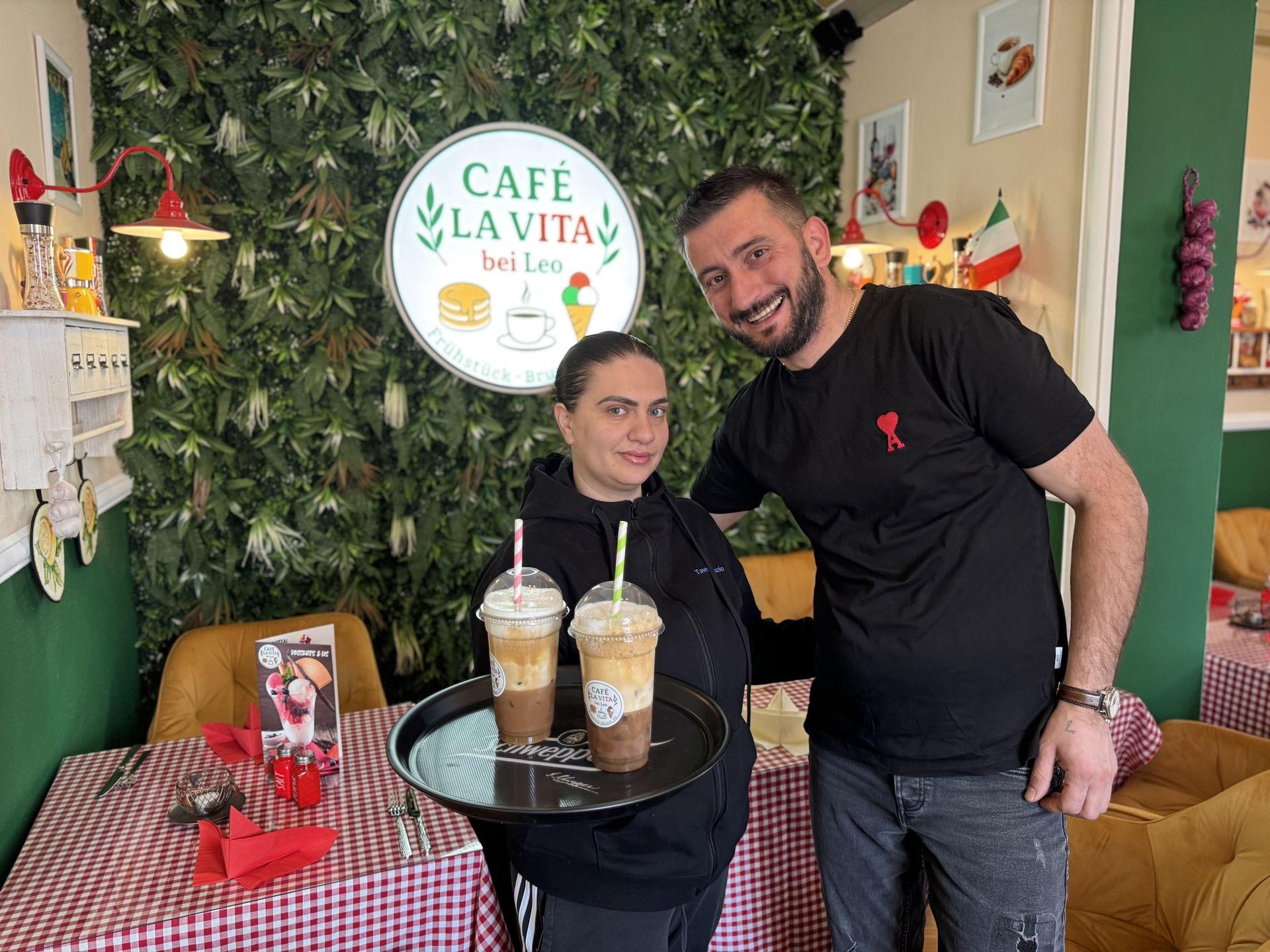 Vita und Leonard Mucka freuen sich auf die Eröffnung ihres „Café La Vita bei Leo”. (Foto: Daniel Große)