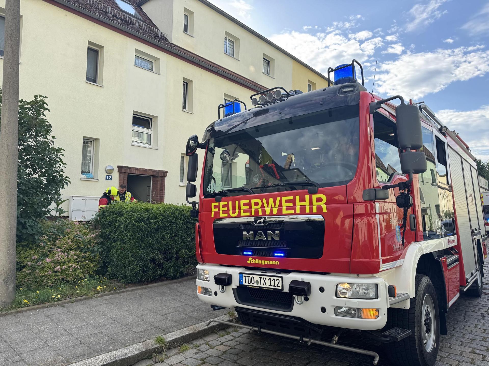 Feuerwehreinsatz in der Zwickschen Siedlung (Foto: Daniel Große)