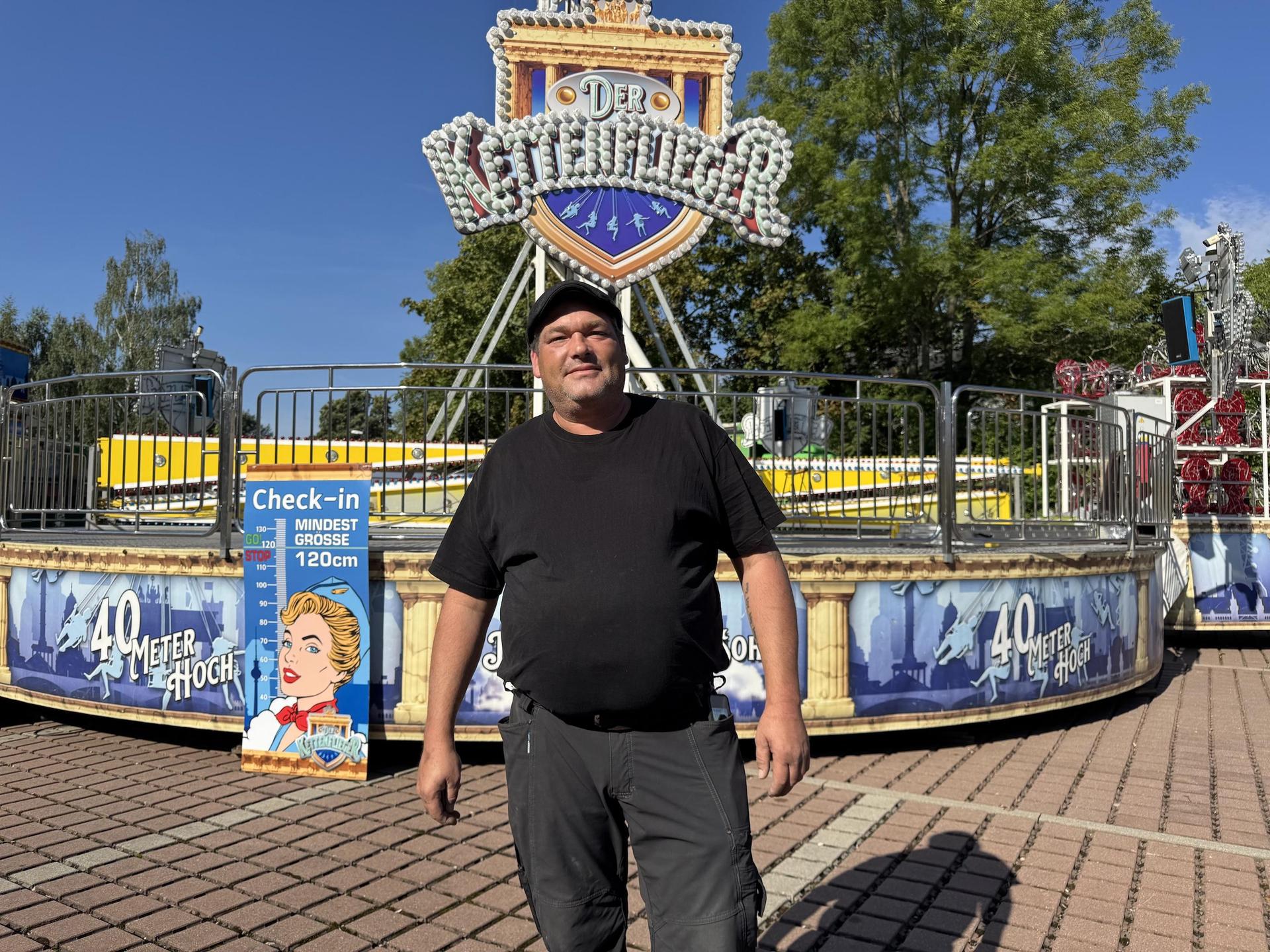 Andreas John vom Fahrgeschäft „Der Kettenflieger” (Foto: Daniel Große)
