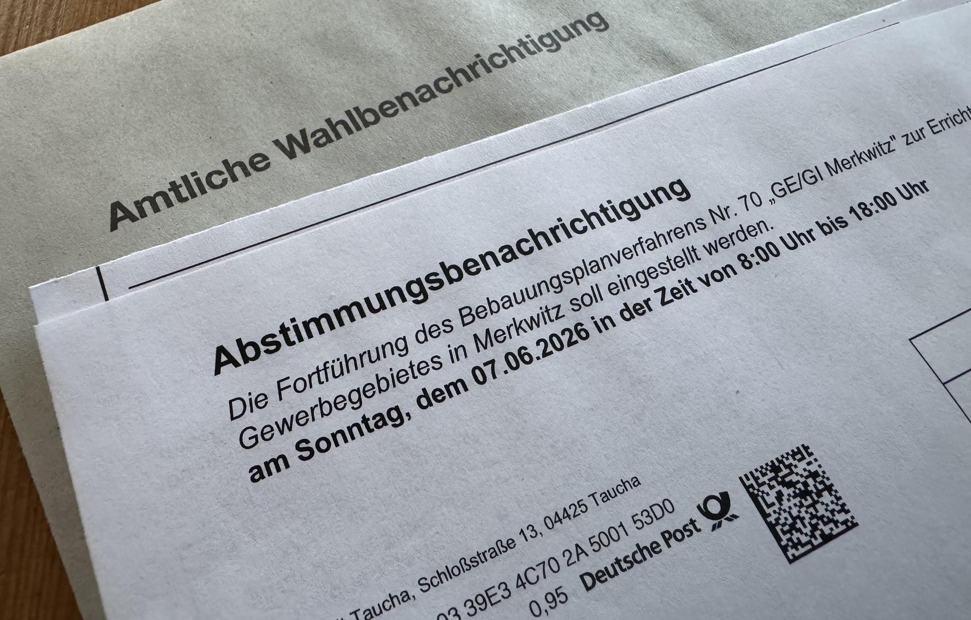 Die Abstimmungsbenachrichtigung trudelt dieser Tage bei den Tauchaern ein. (Foto: Daniel Große)