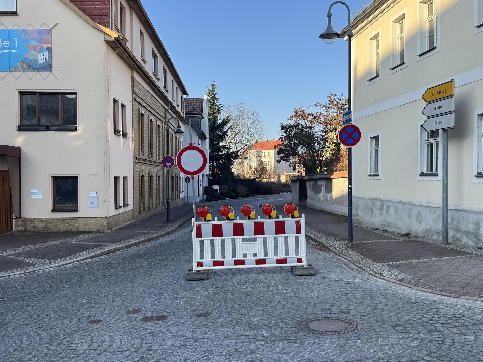 Die Schlossstraße ist aktuell gesperrt. (Foto: Daniel Große)
