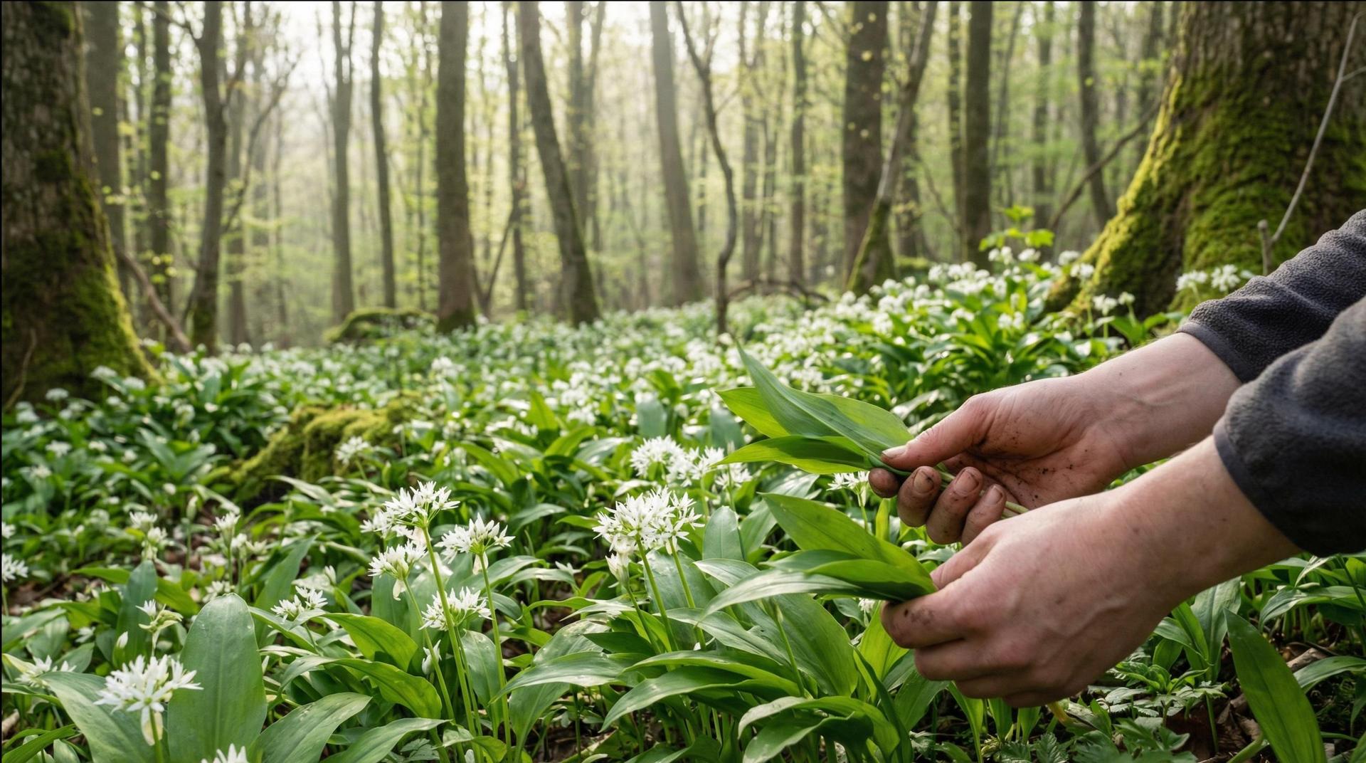 Nur ein Handstrauß Bärlauch ist für den Eigenverbrauch erlaubt. (Foto: KI-generiert)